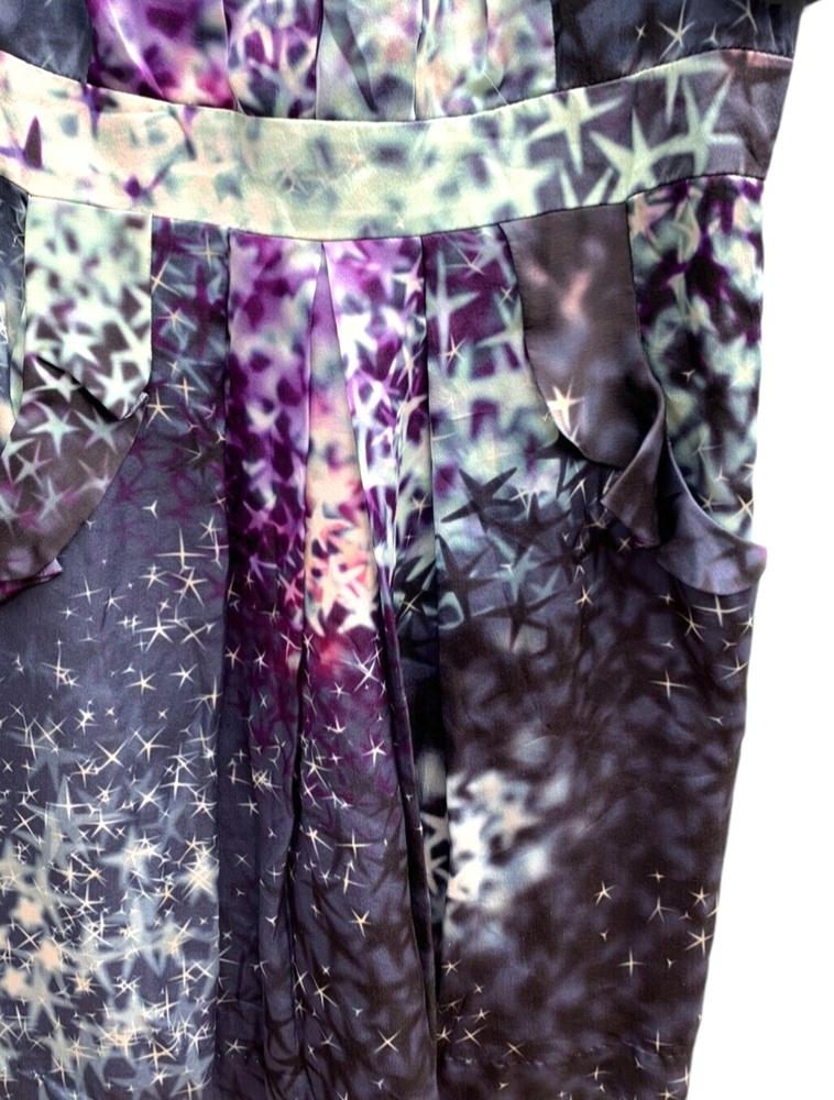 leifsdottir Navy Blue Purple Celestial Print Mini Dress - Picture 5 of 10